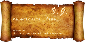 Valentovics József névjegykártya