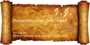 Valentovics József névjegykártya