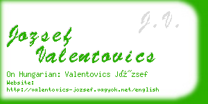 jozsef valentovics business card